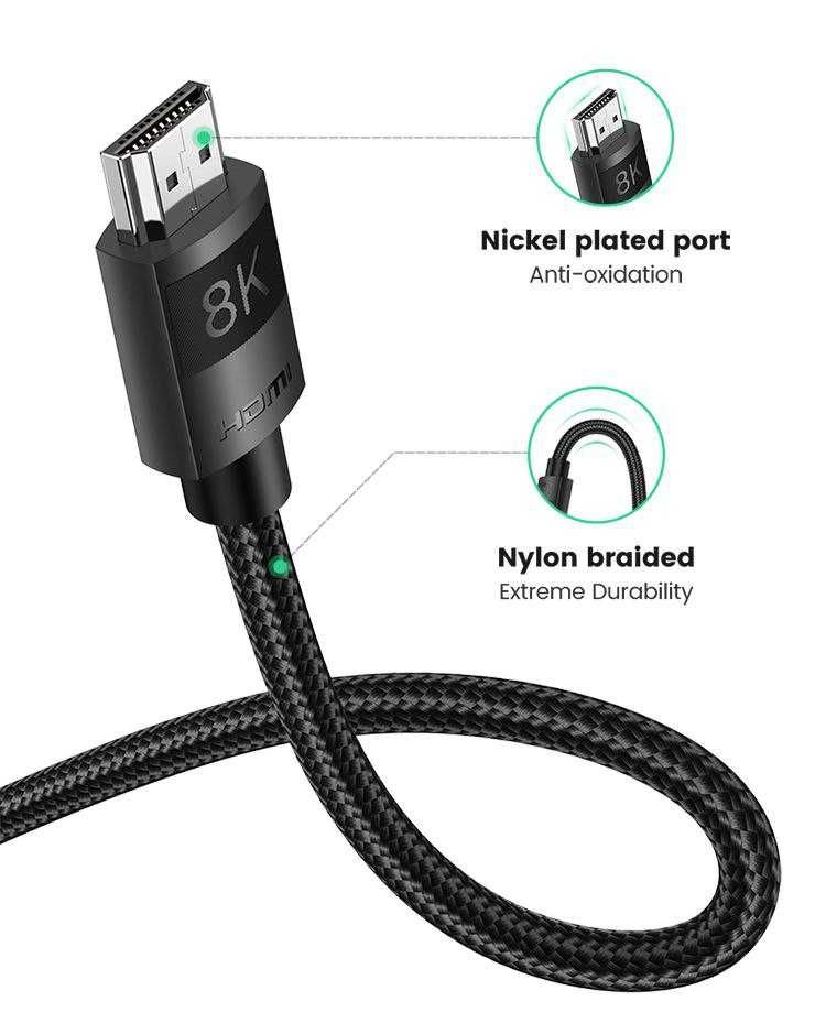 Кабель HDMI UGREEN 8K 60Hz 4K 120Hz HDMI2.1 48Gbps - 1m
