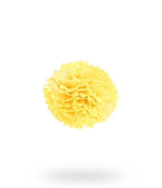 Pompon bibułowy 25 cm żółty dekoracja Ozdoba papier Kula