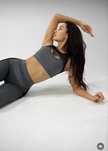 Sportowy komplet damski (legginsy + top), rozmiar S