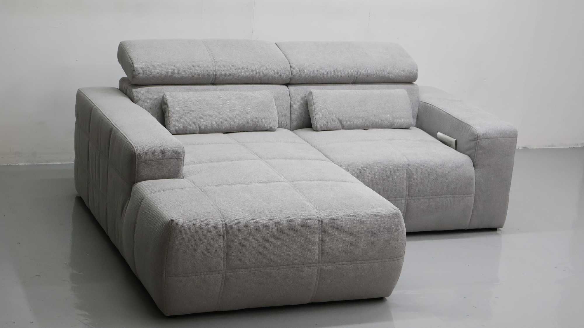 TAW DESIGN narożnik regulowane zagłówki rogówka sofa kanapa SZARA tkan