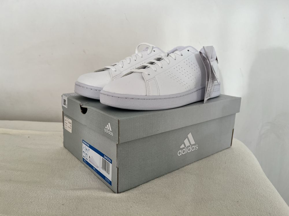 NOWE Buty Adidas Advantage męskie białe / bordowe 45 1/3