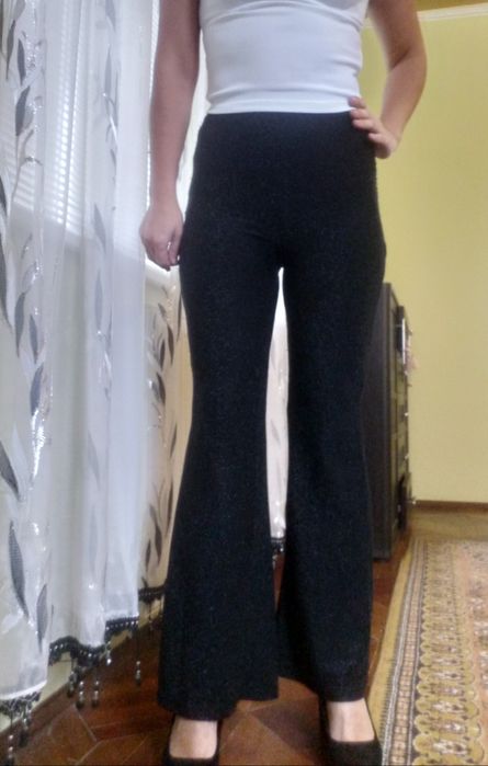 Штани  нарядні кльош з люрексом