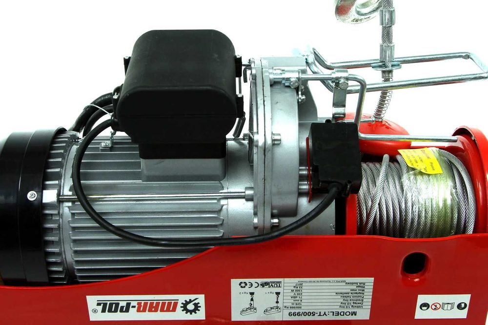 ELEKTRYCZNA wyciągarka wcigarka linowa budowlana 230V 1000kg zblocze