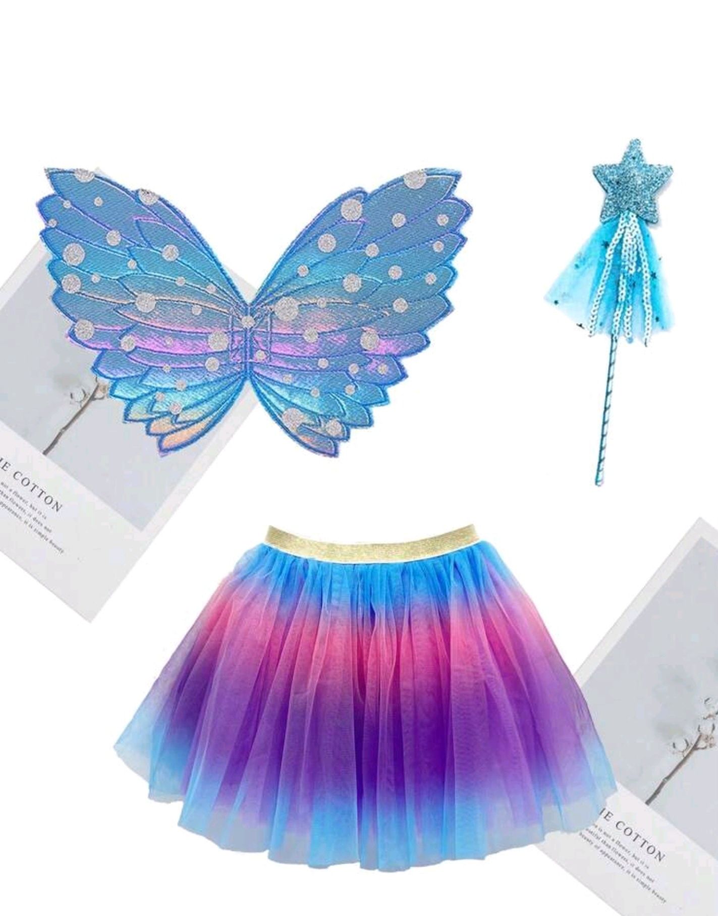 Conjunto Saia Tutu,, Asas De Borboleta e Varinha