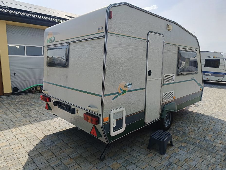 Przyczepa kempingowa Delta Aero 3900 dwa namioty, 1000 kg