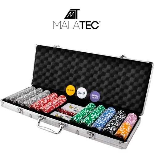 Poker - zestaw 500 żetonów w  metalowej walizce