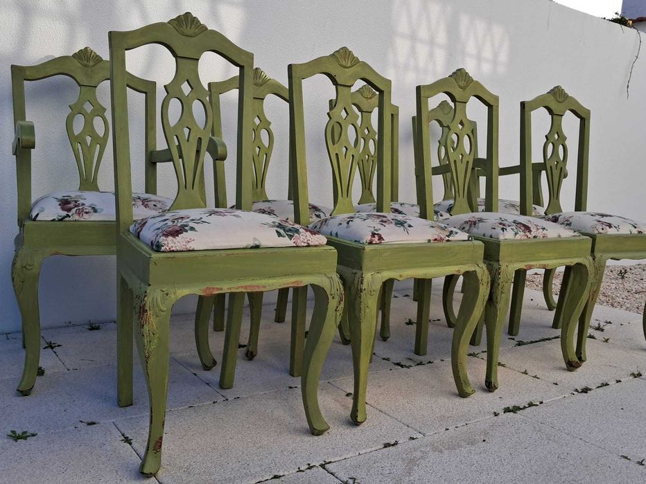Conjunto de 8 Cadeiras estilo Queen Anne