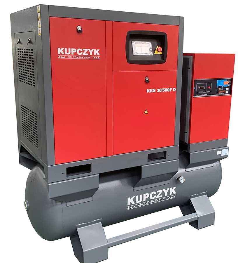 Kompresor śrubowy 3000 l/min 22 KW Falownik Osuszacz Filtry Kupczyk