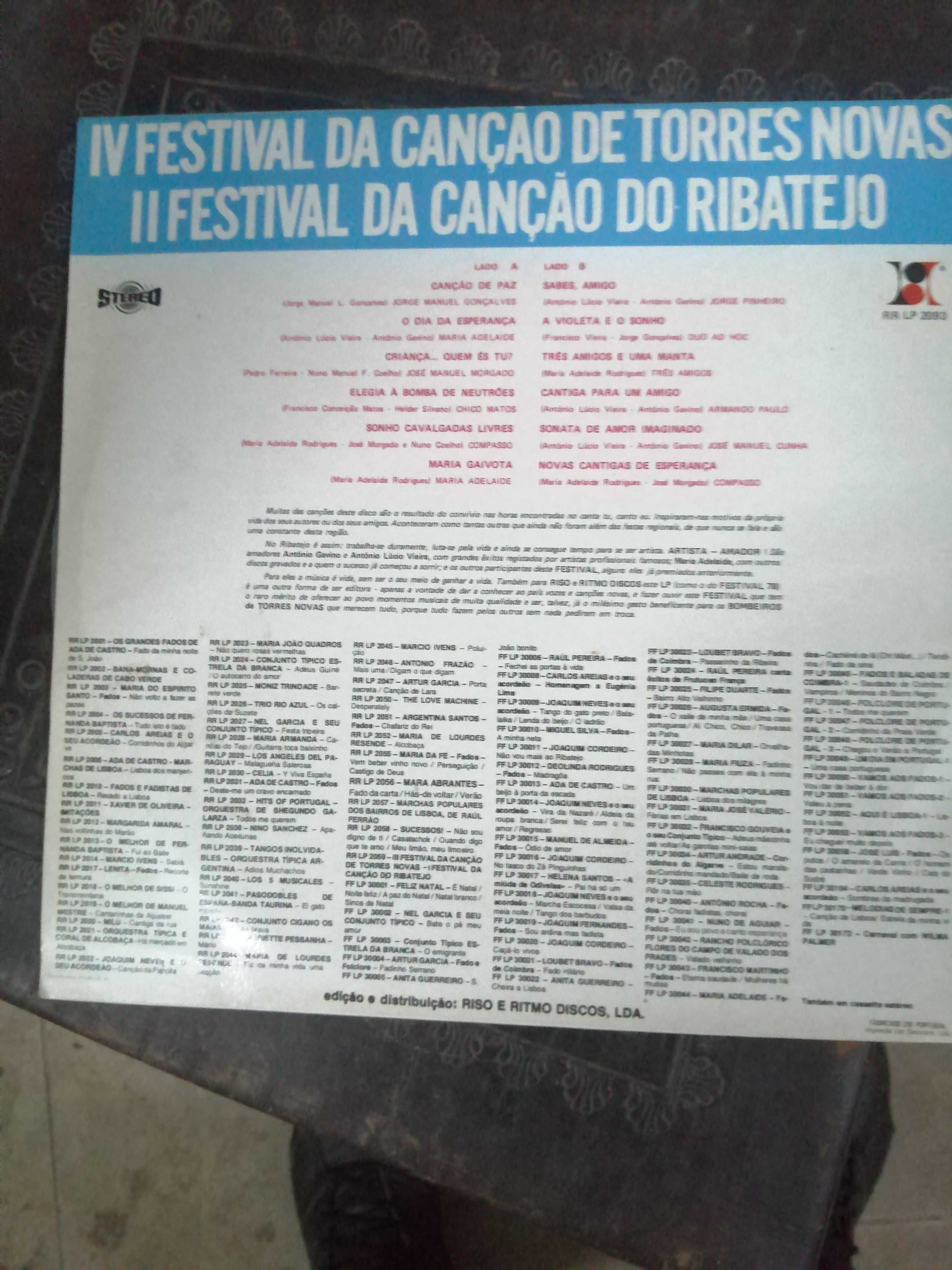 vinil , lp antigo , iv festival da cançao de torres novas