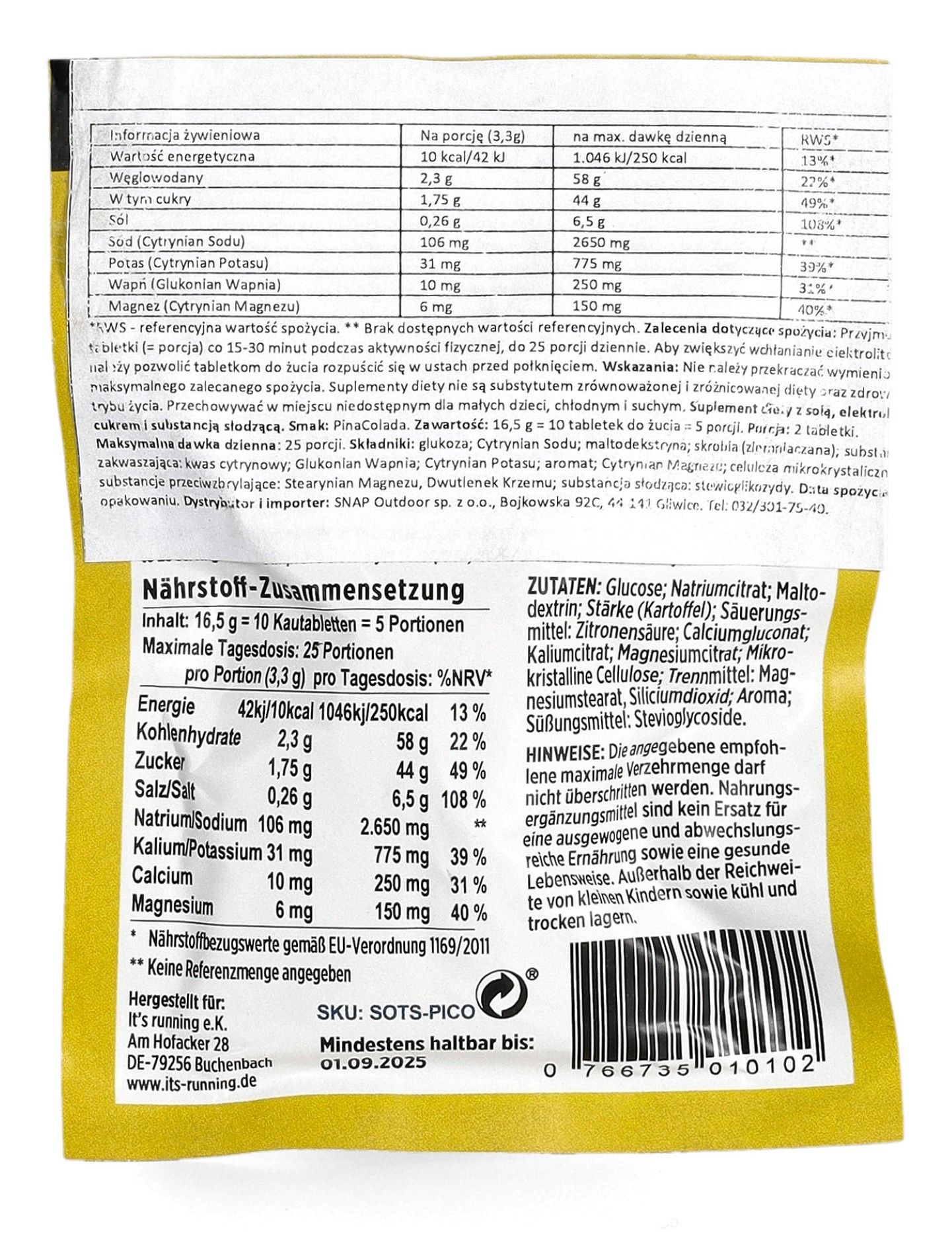 Elektrolity Saltolyte Chewing Tablets 10 - pinacolada