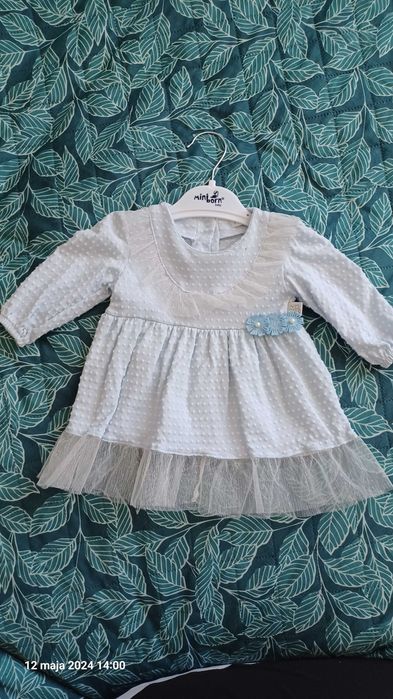 Niebieska sukienka Mini Born 6-9 miesięcy