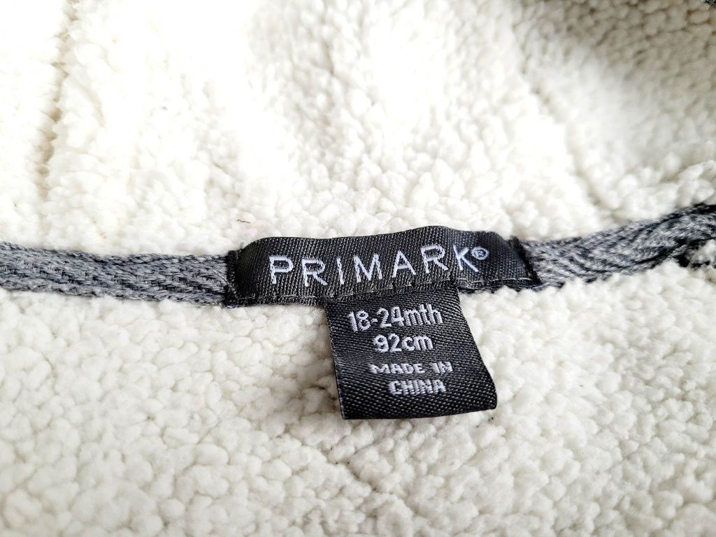 PRIMARK śliczna szara ciepła bluza na misiu 92