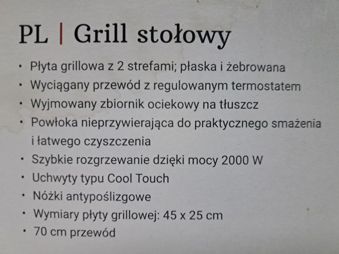Grill stołowy elektryczny Duży
