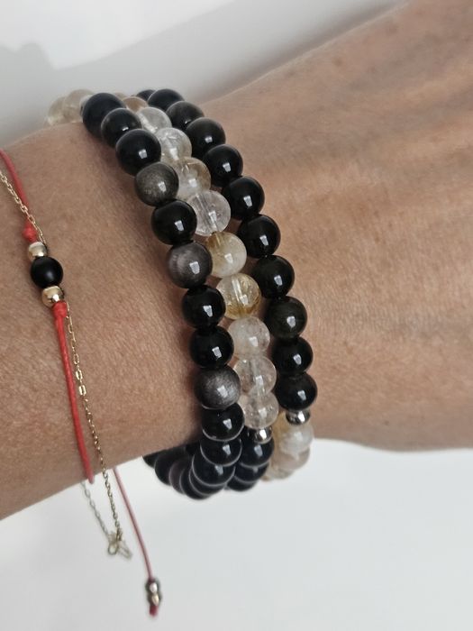 Owijana bransoletka z naturalnymi kamieniami