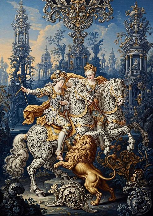 Obraz na płótnie - Ornamentyka i architektura - wielkość 75cm x 108cm