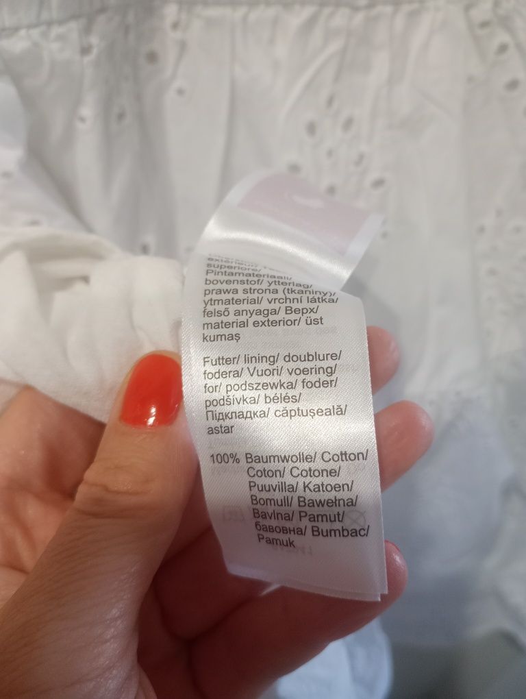 Sukienka tunika biała ażurowa John Baner bpc 42 rozkloszowana ciążowa