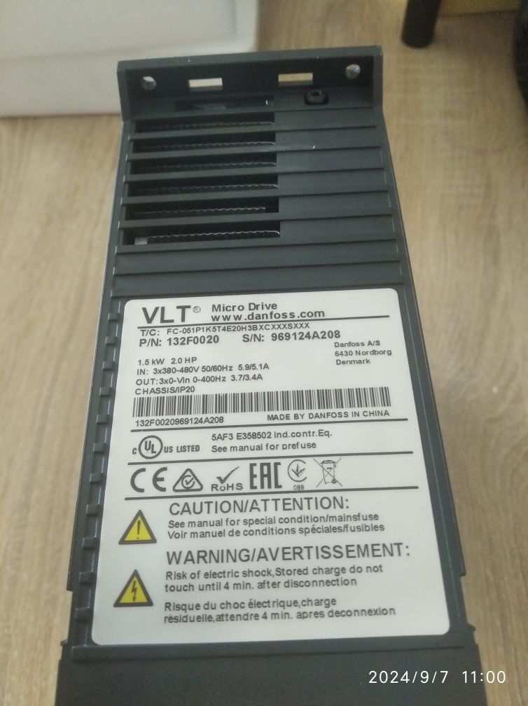 Преобразователь частоты Danfoss VLT Micro Drive FC 51 3 ф 1.5 кВт FC-0
