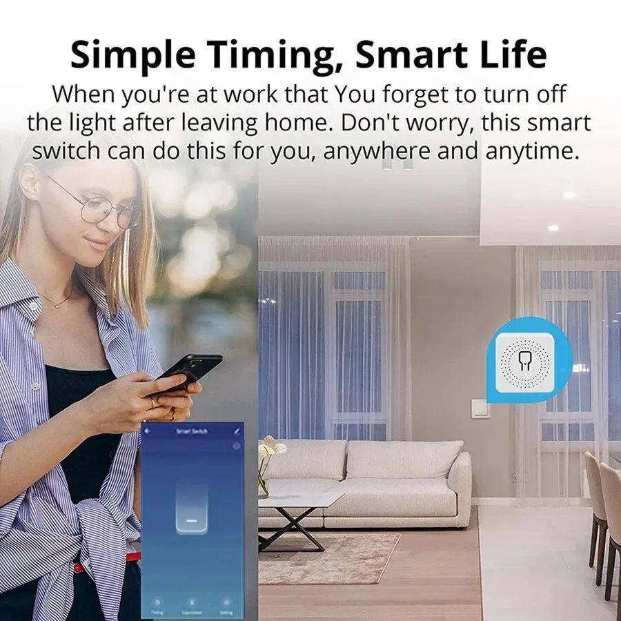 Interruptor Inteligente wifi mini smart Switch smart life TUYA NOVO