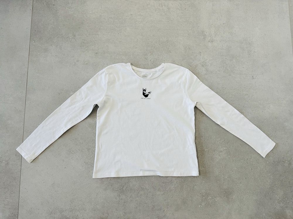 SMYK T-Shirt dziewczęcy z długim rękawem koszulka 152 biały cool club