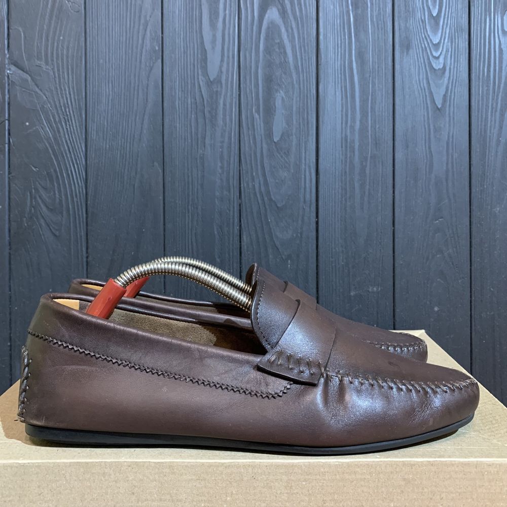 Кожаные мокасины Santoni 41.5 размер 26.5 см