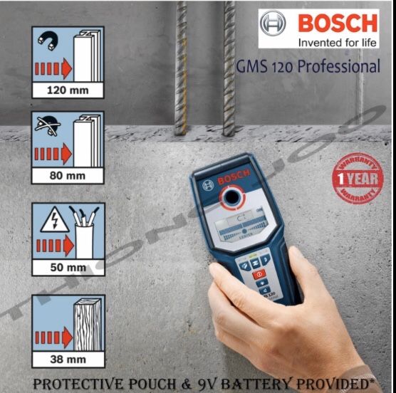 Аренда детектора скрытой проводки сканер BOSCH GMS 120 Professional
