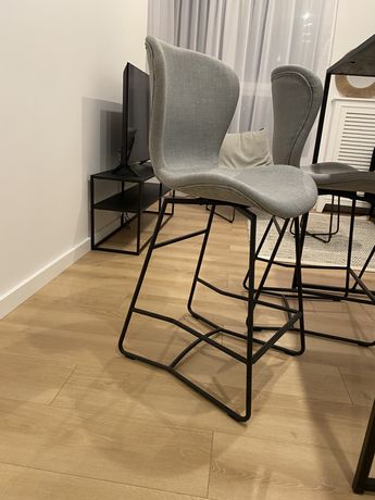 Szare hokery, krzesla barowe - loft - 59cm