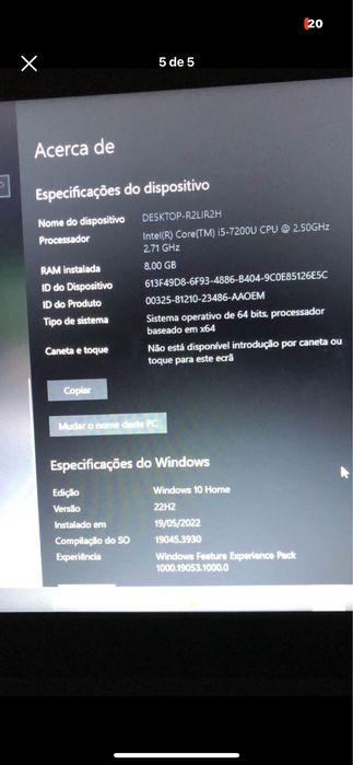 Computador Lenovo 15.6 polegadas