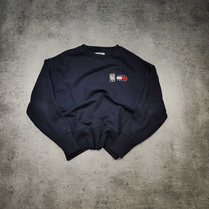 MĘSKA Bluza Bawełna Granatowa Tommy Hilfiger Jeans Haft Naszywki Tommy