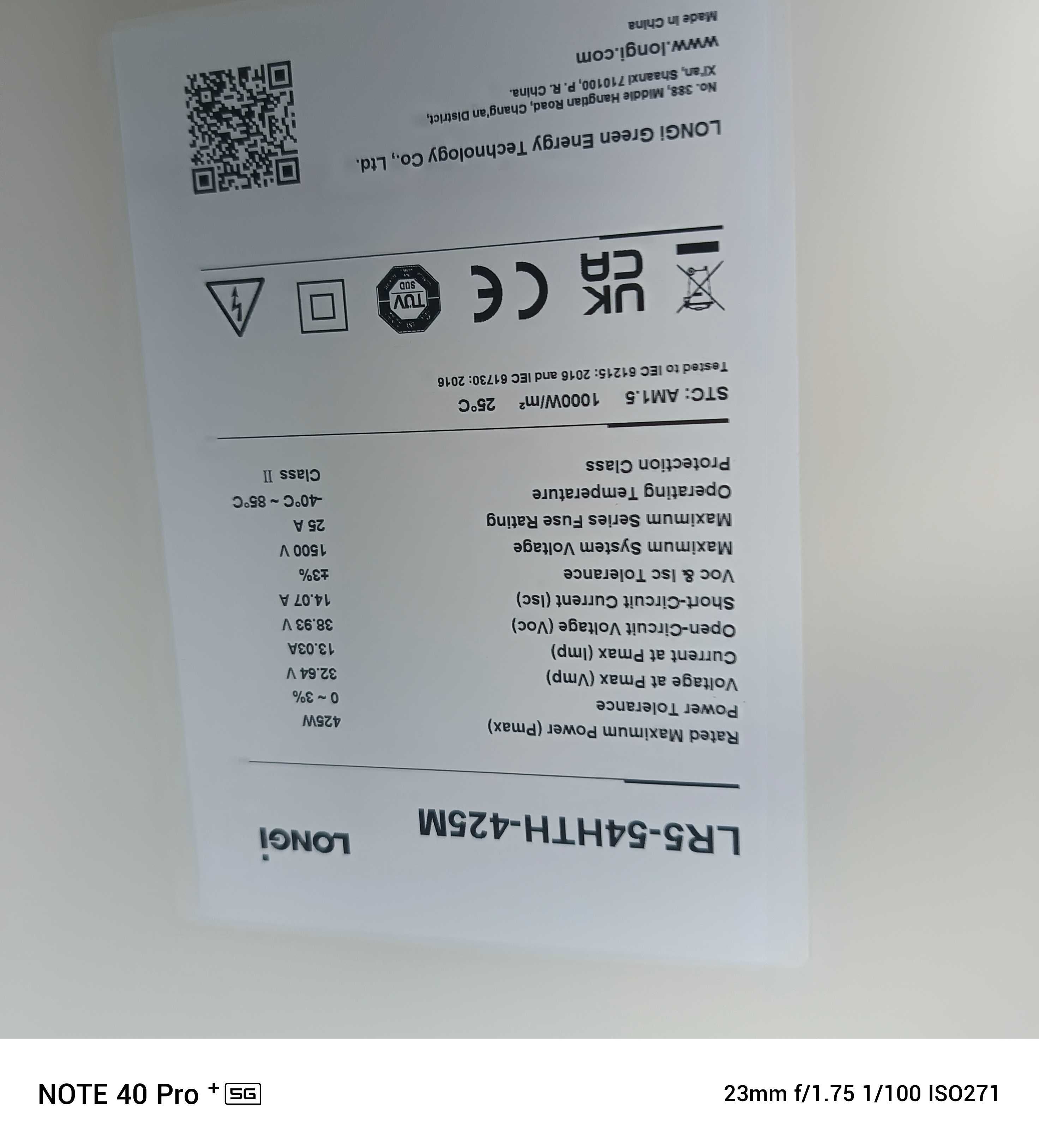 Panel Longi 425w