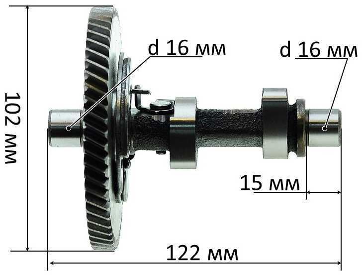 Распредвал c шестерней двигателя генератора, мотоблока. gen471