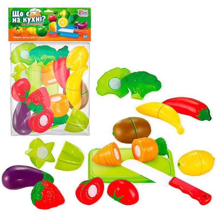 Набір розрізні продукти Овочі, Фрукти, Солодощі, Піца, разрезные