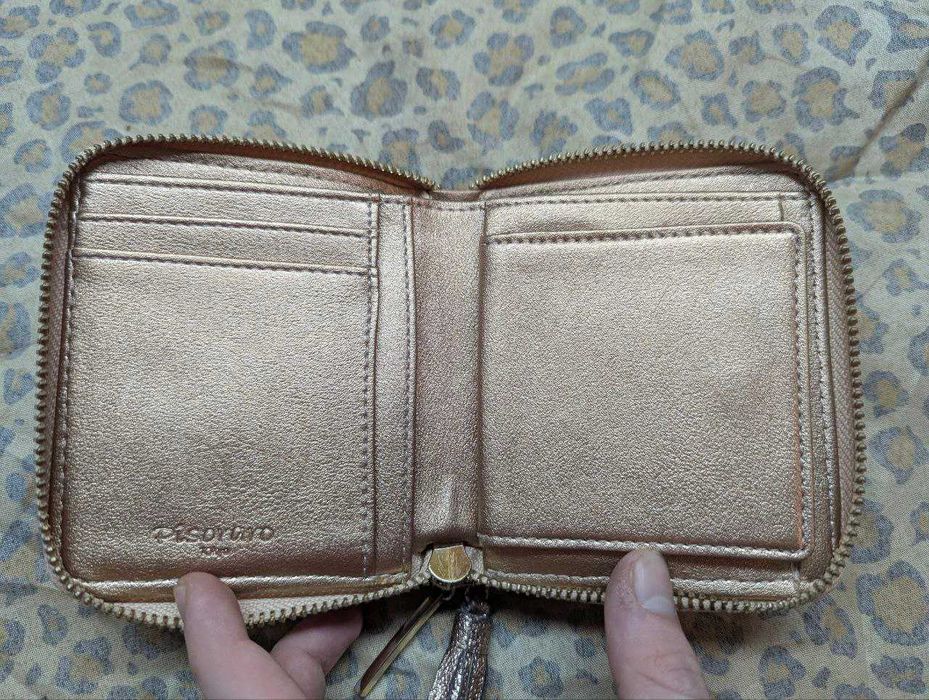 Гламурный женский мини-кошелёк Pisoraro Tokyo , розово-золотого цвета