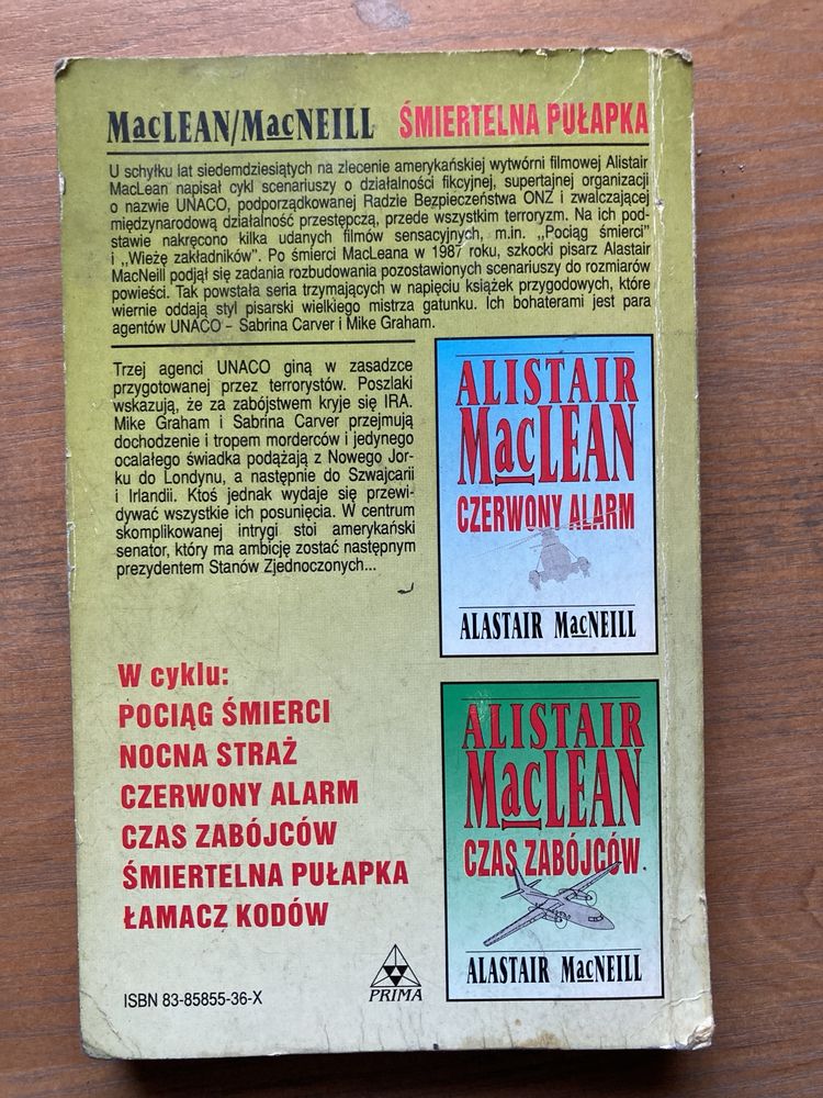 Książka pt,,Śmiertelna pułapka” Alistair Maclean 1994 stan -3