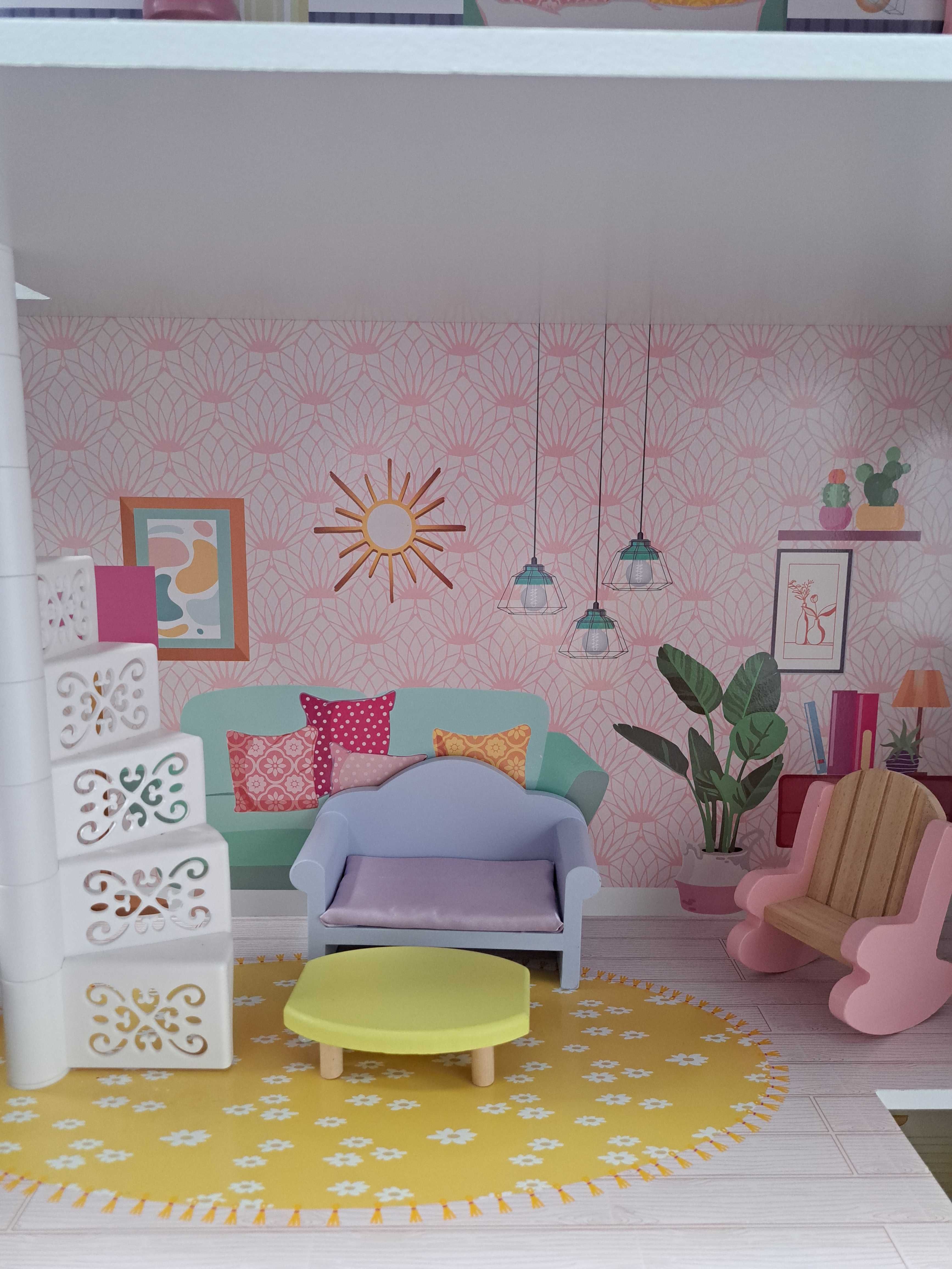 Drewniany domek dla lalek Barbie duży NOWY