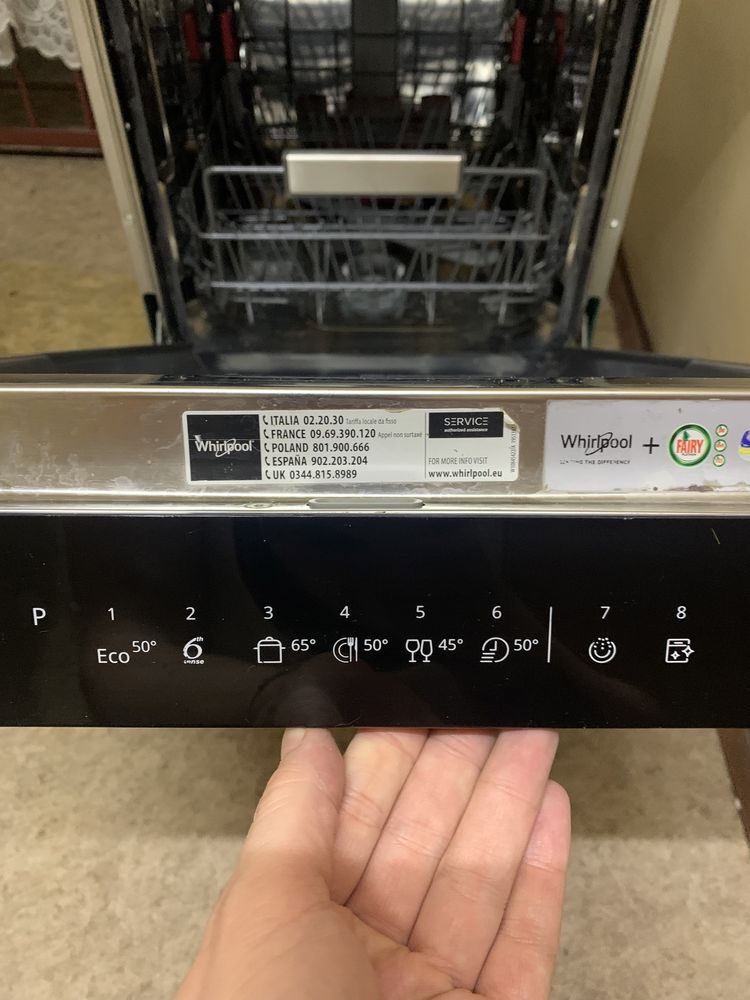 Zmywarka Whirlpool  45cm wolnostojąca