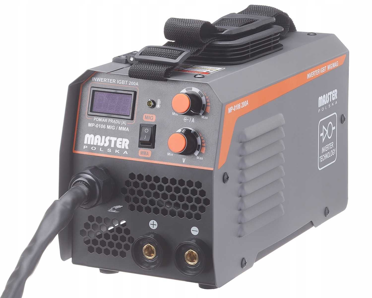 NOWA Spawarka Inwerterowa IGBT MIG MAG FLUX MMA migomat 200A MAJSTER