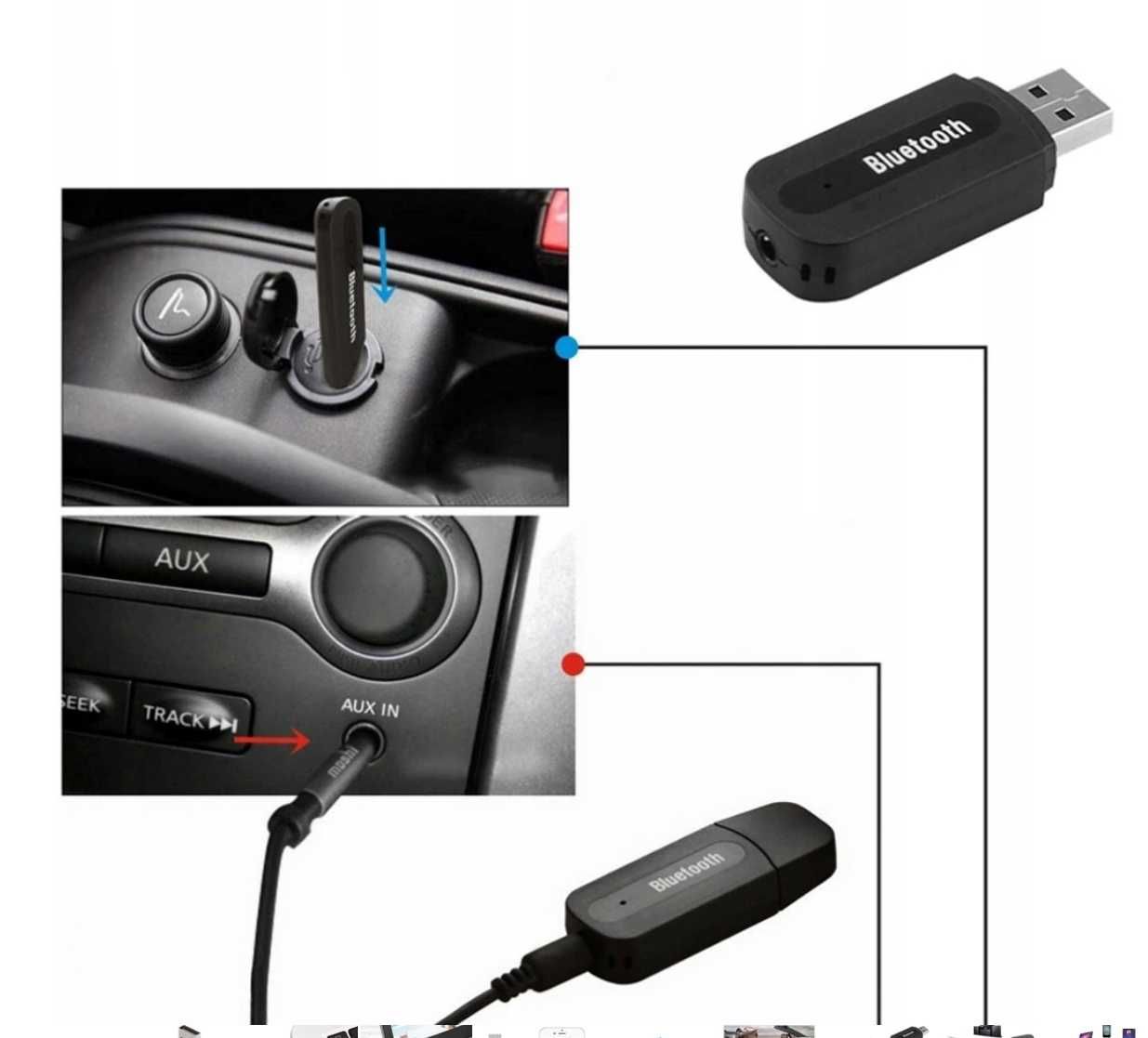 ODBIORNIK DŹWIĘKU adapter bluetooth usb aux bezprzewodowa transmisja