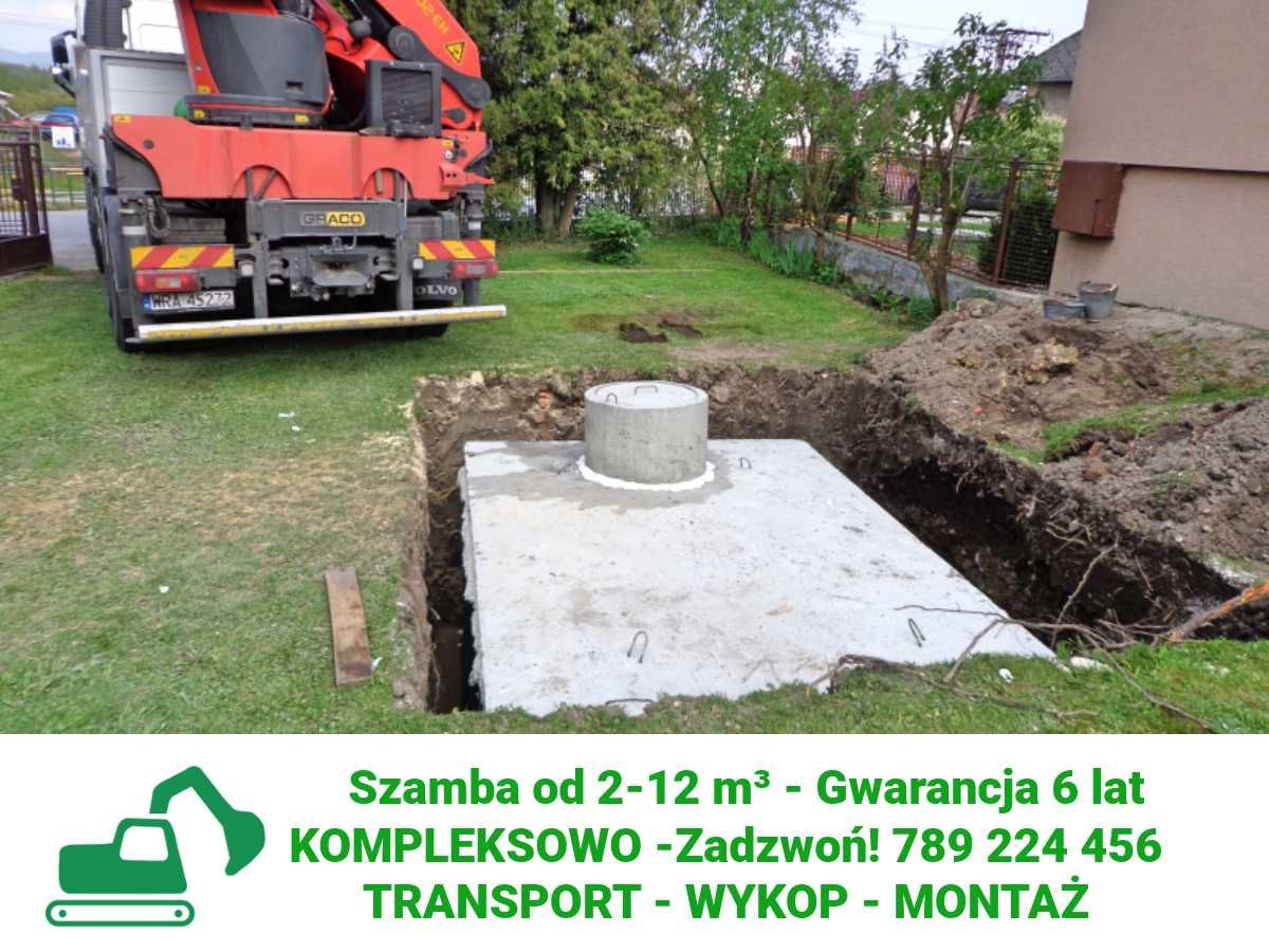 Szamba betonowe zbiorniki na szambo 4-12 z WYKOPEM kompleksowo Zabrze