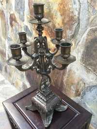 Candelabro Castiçal Bronze séc XIX 39 cm Altura 2,700 kg