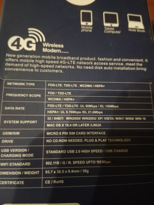 USB WI-FI. modem  4G LTE