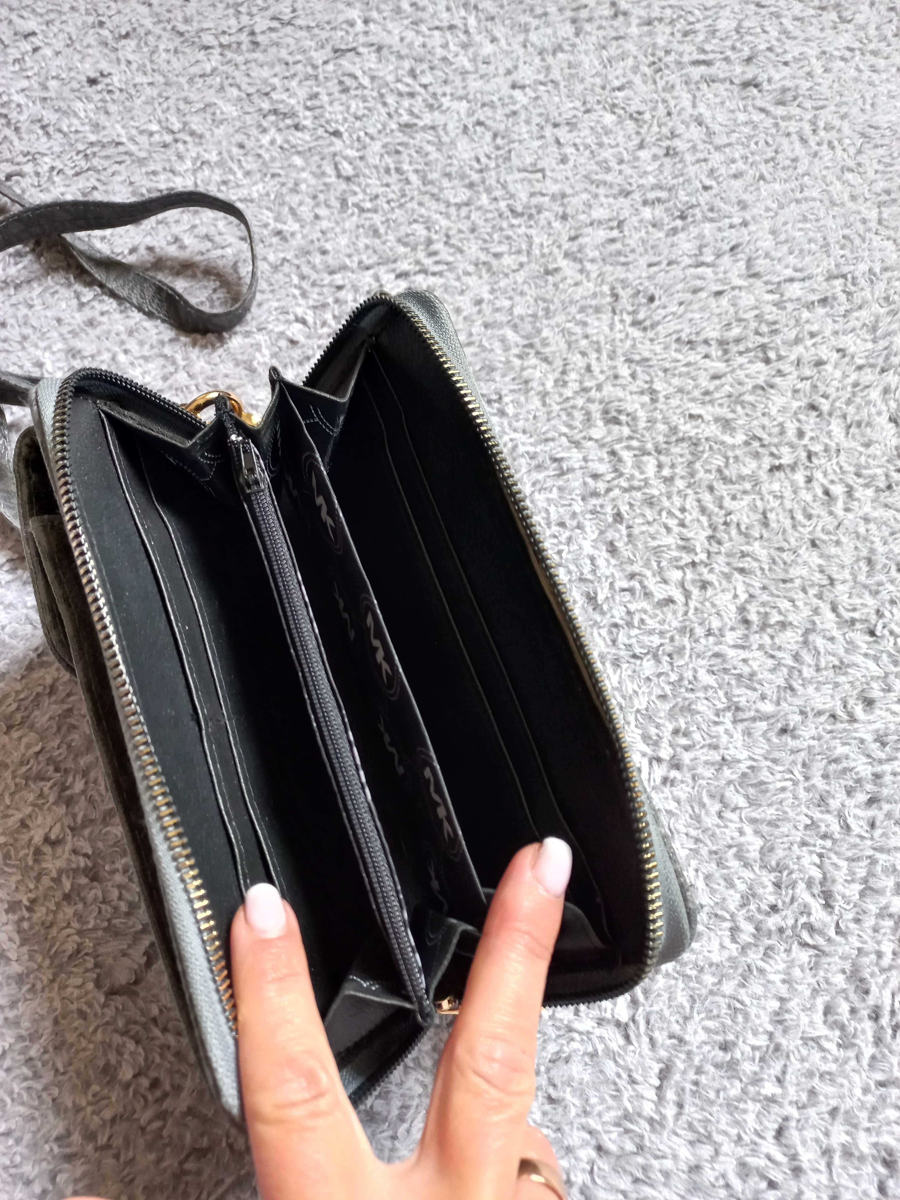 MICHAEL KORS torebka na pasku portfel + na telefon portfelik saszetka