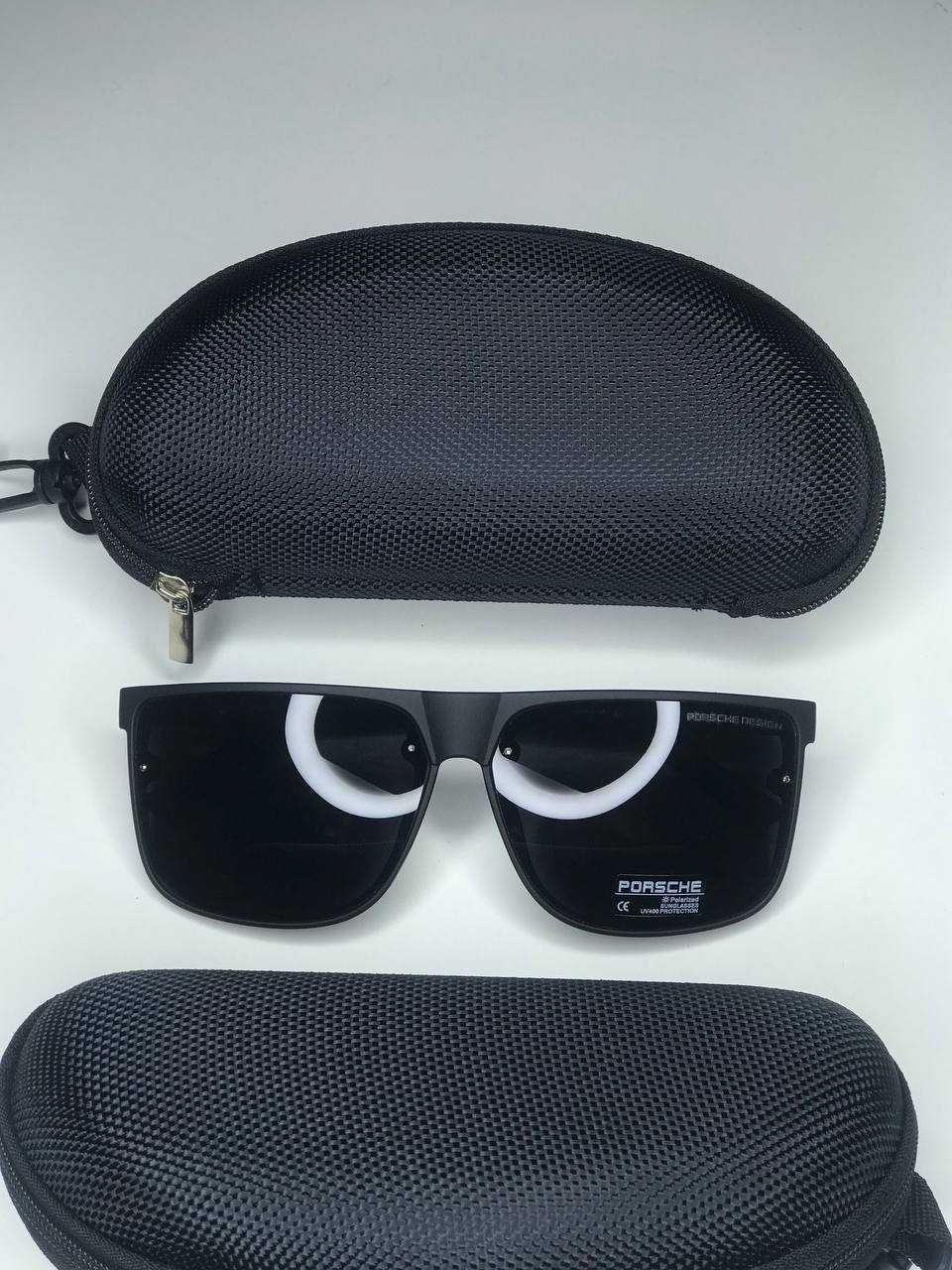 Солнцезащитные очки PORSCHE Polarized Антиблик Мужские чёрные квадратн