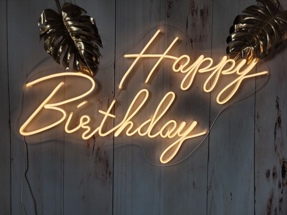 Happy birthday napis ledowy ledon Led napis świecący neon ślub wesele