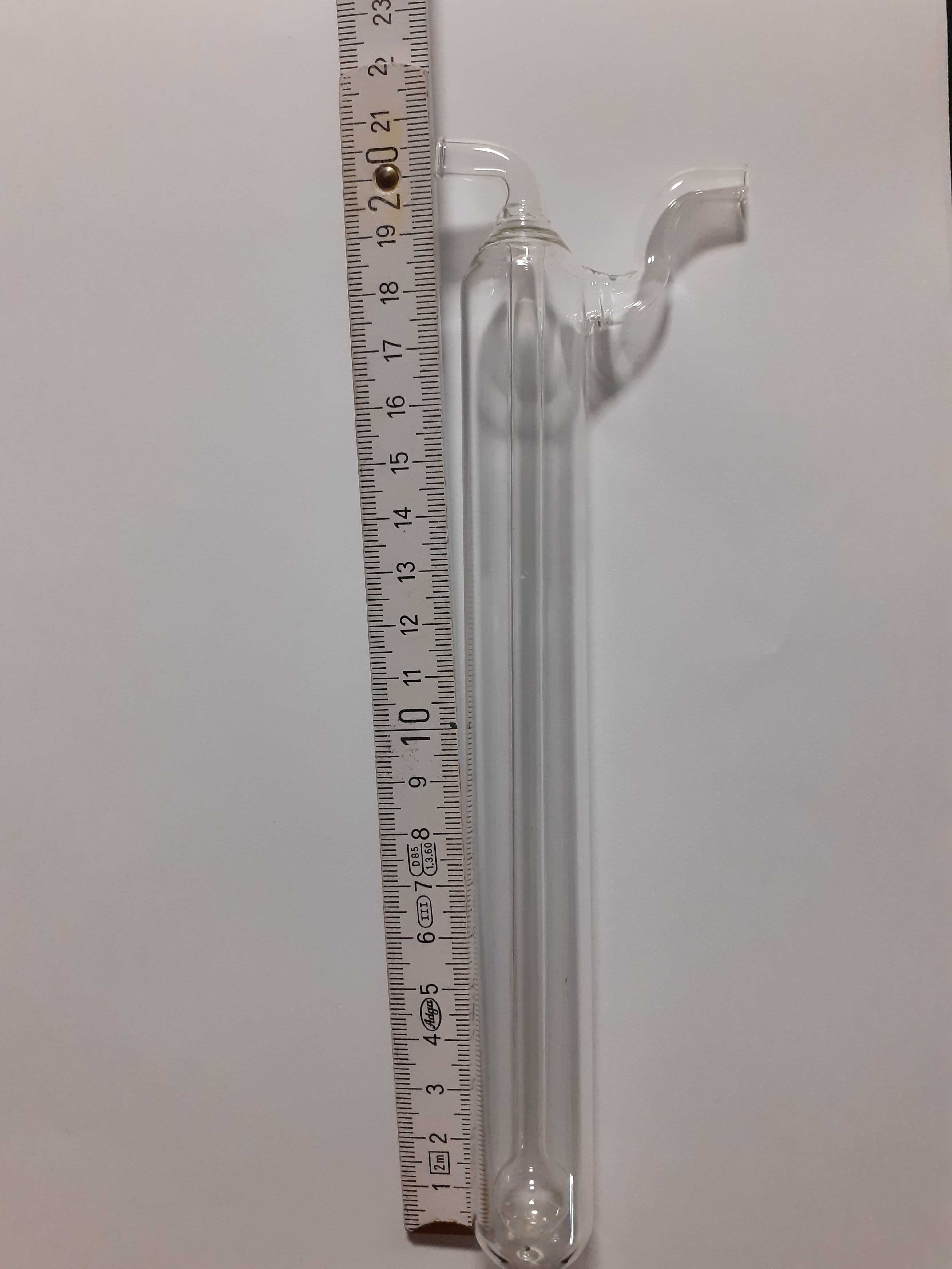 Płuczka do gazów z barbotką, wysokość 20 cm.