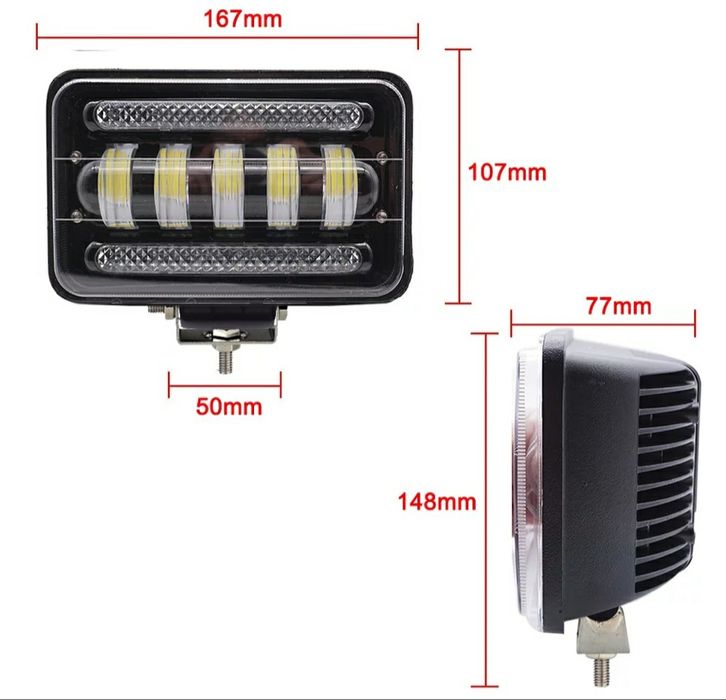Фара Туманка 50W и 75w СТГ H4 разьем ПТФ LED ближний дальний + габарит