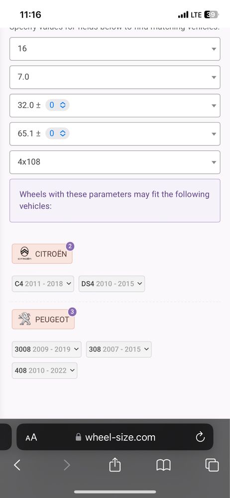 Диски Peugeot 308 3008 408 R16 пежо citroen c4