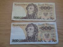 Banknoty PRL- 500 zł