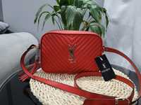 Piękna torebka kopertówka damska YSL Saint Laurent red piękna