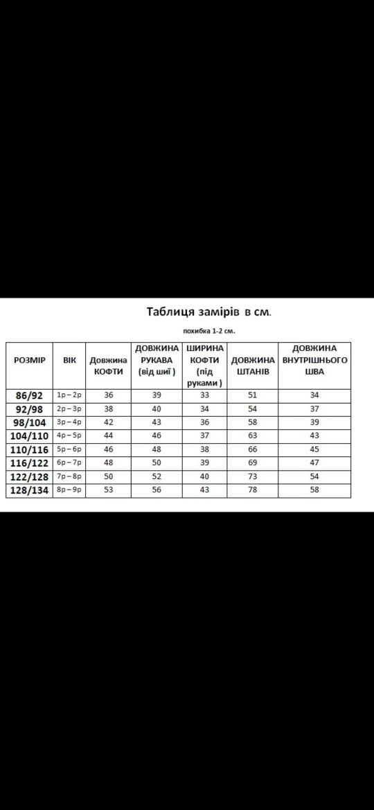 Дитячий костюм. Власне виробництво. 92-134