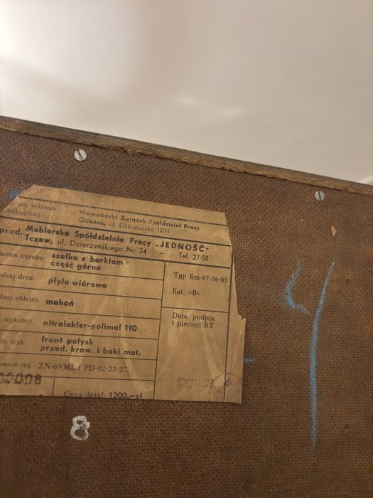 Meblościanka PRL „Jedność” Tczew, mahoń 1973 r., komplet